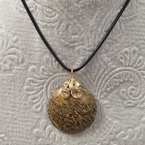 Elephant Skin Jasper or Mariam Jasper Pendant Necklace